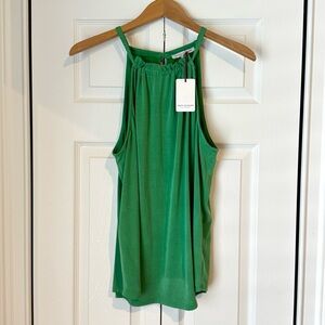 Green Envelope High Neck Green Flowy Tank Top NWT